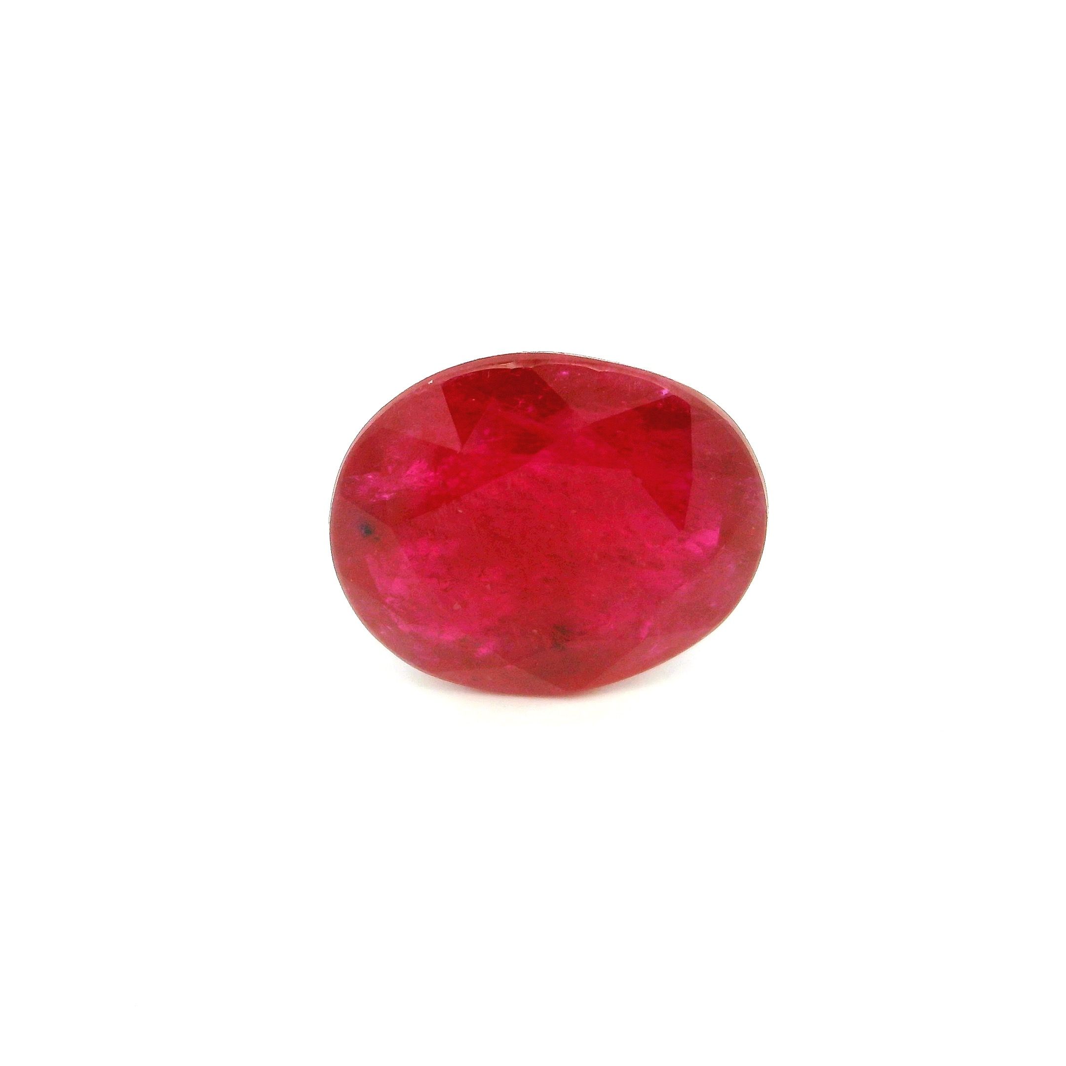 Rubin 5,20 ct, czerwony, szlif owalny