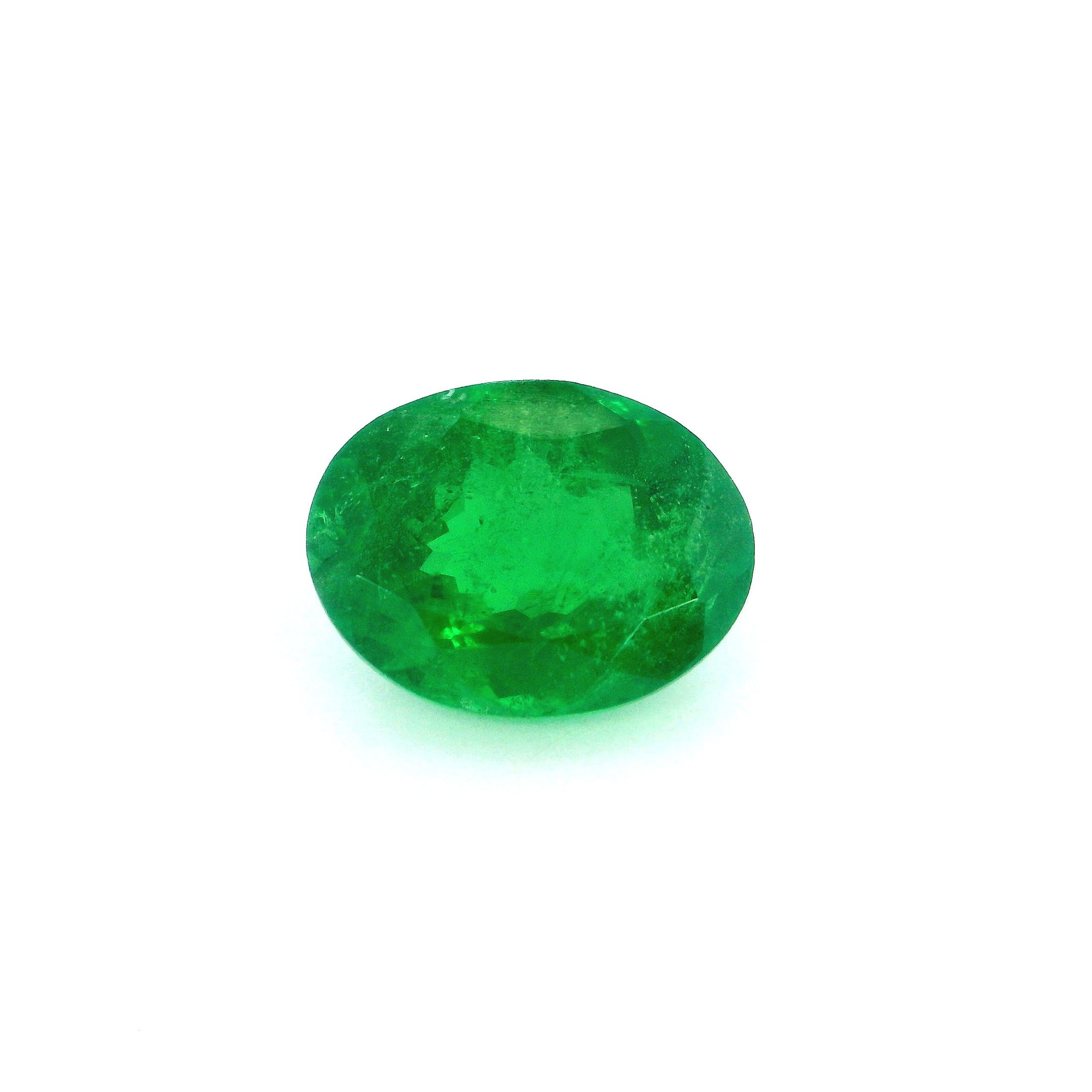 Granat 3,82 ct, zielony, szlif owalny