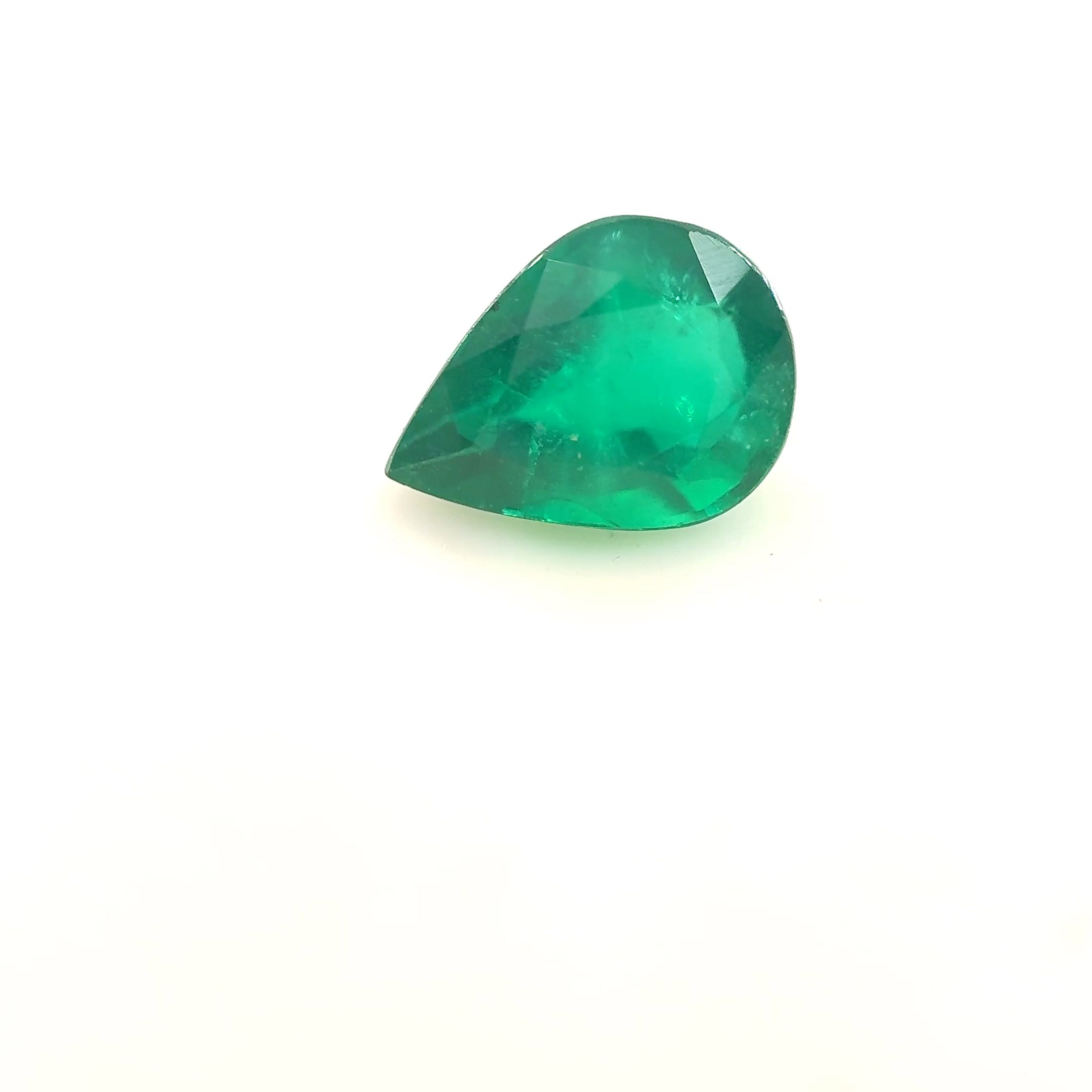 Szmaragd 1,00 ct, zielony, szlif gruszka