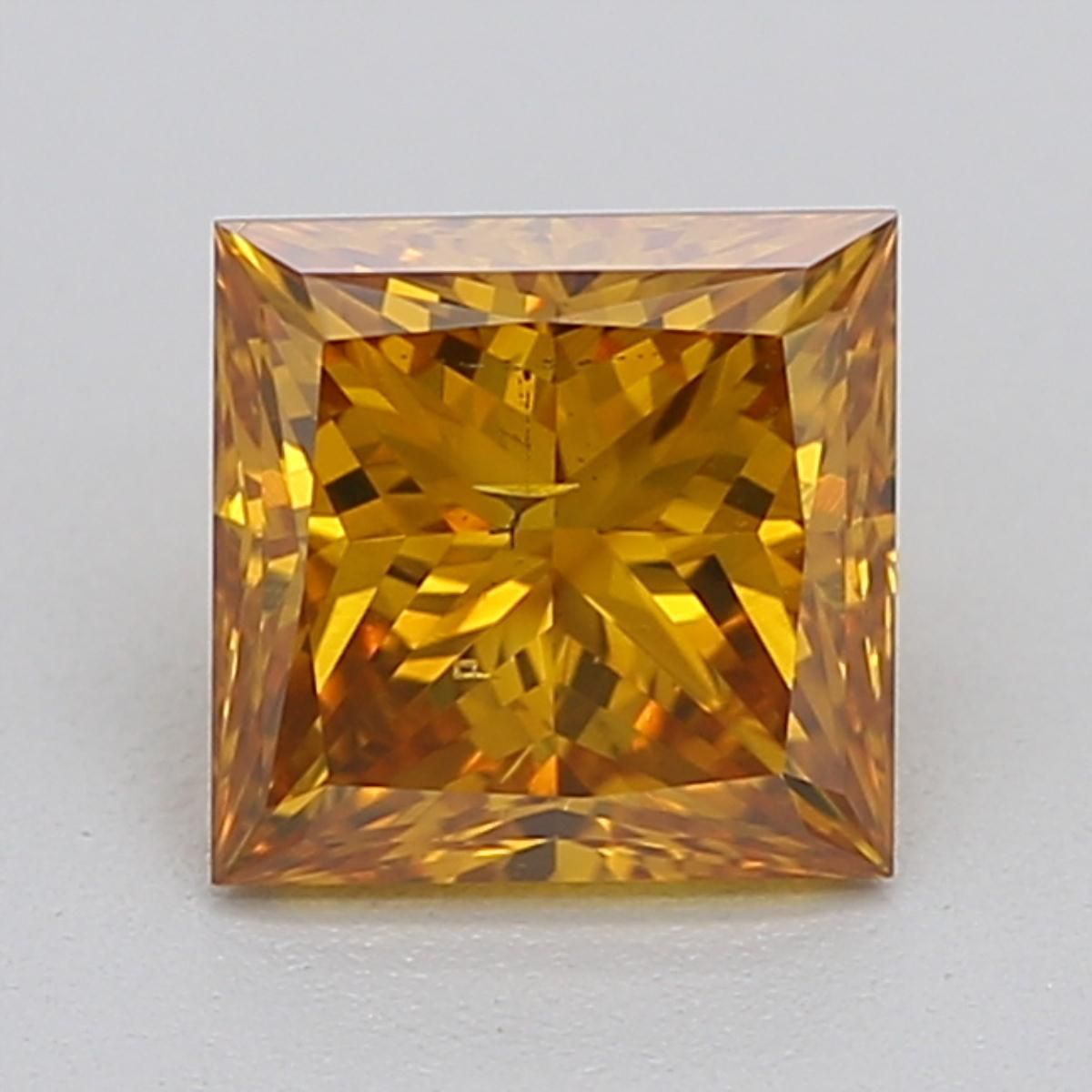 0.51 CT Fancy Vivid Orangey Yellow PRINCESS