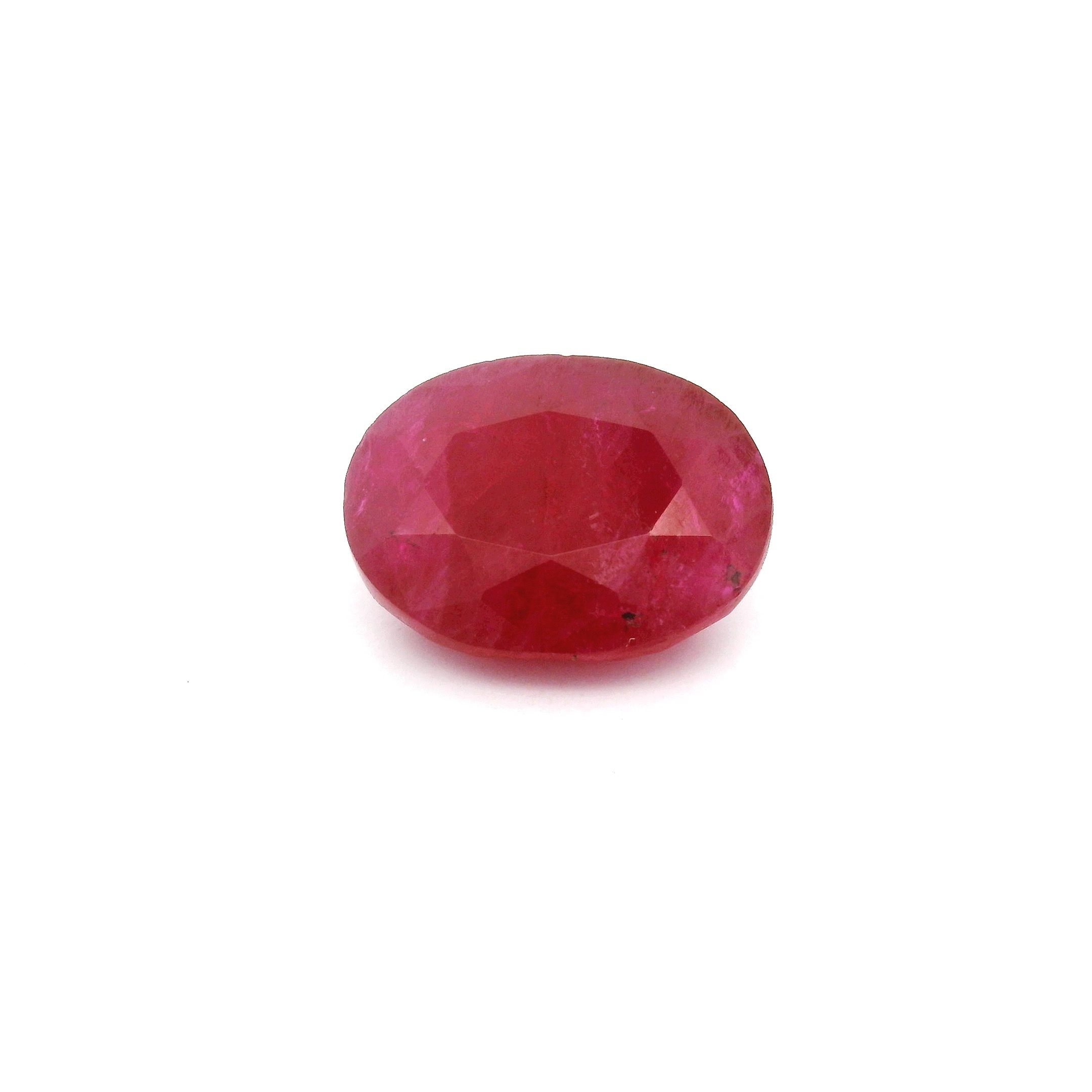 Rubin 3,13 ct, czerwony, szlif owalny