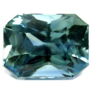 Szafir 1,55 ct, morski, szlif szmaragdowy