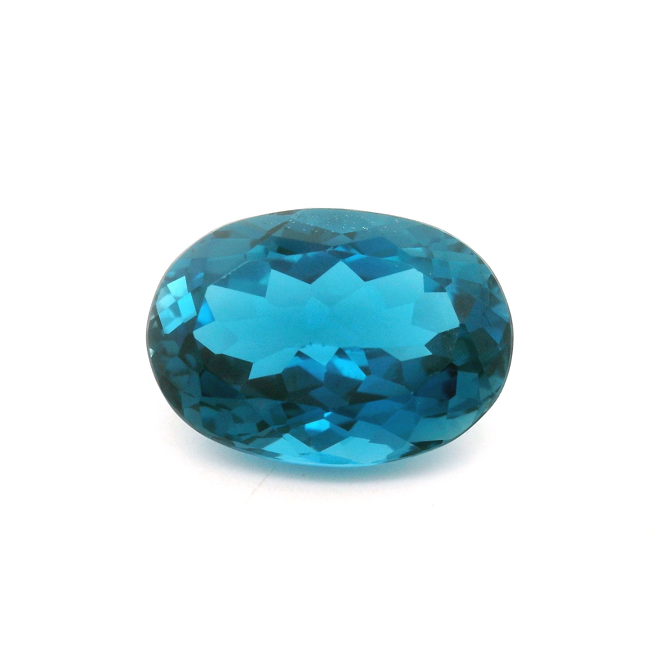 Topaz 16,17 ct, niebieski, szlif owalny