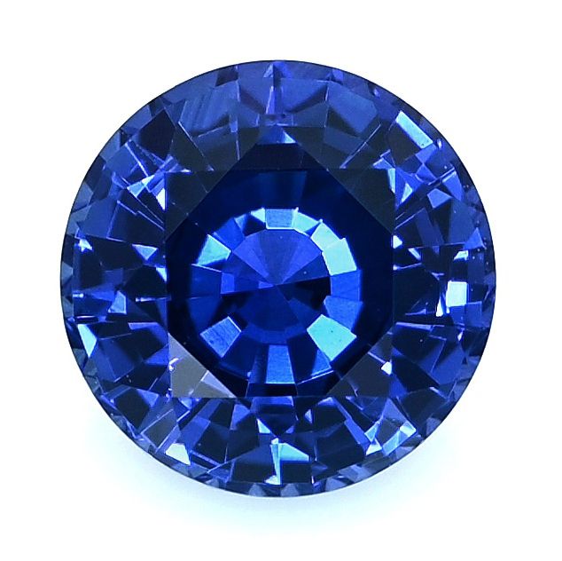 Szafir 1,09 ct, niebieski, szlif okrągły