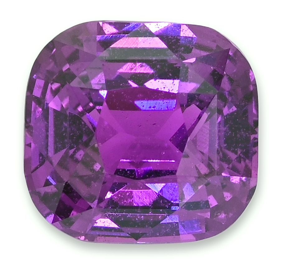 Szafir 3,54 ct, purpurowy, szlif cushion