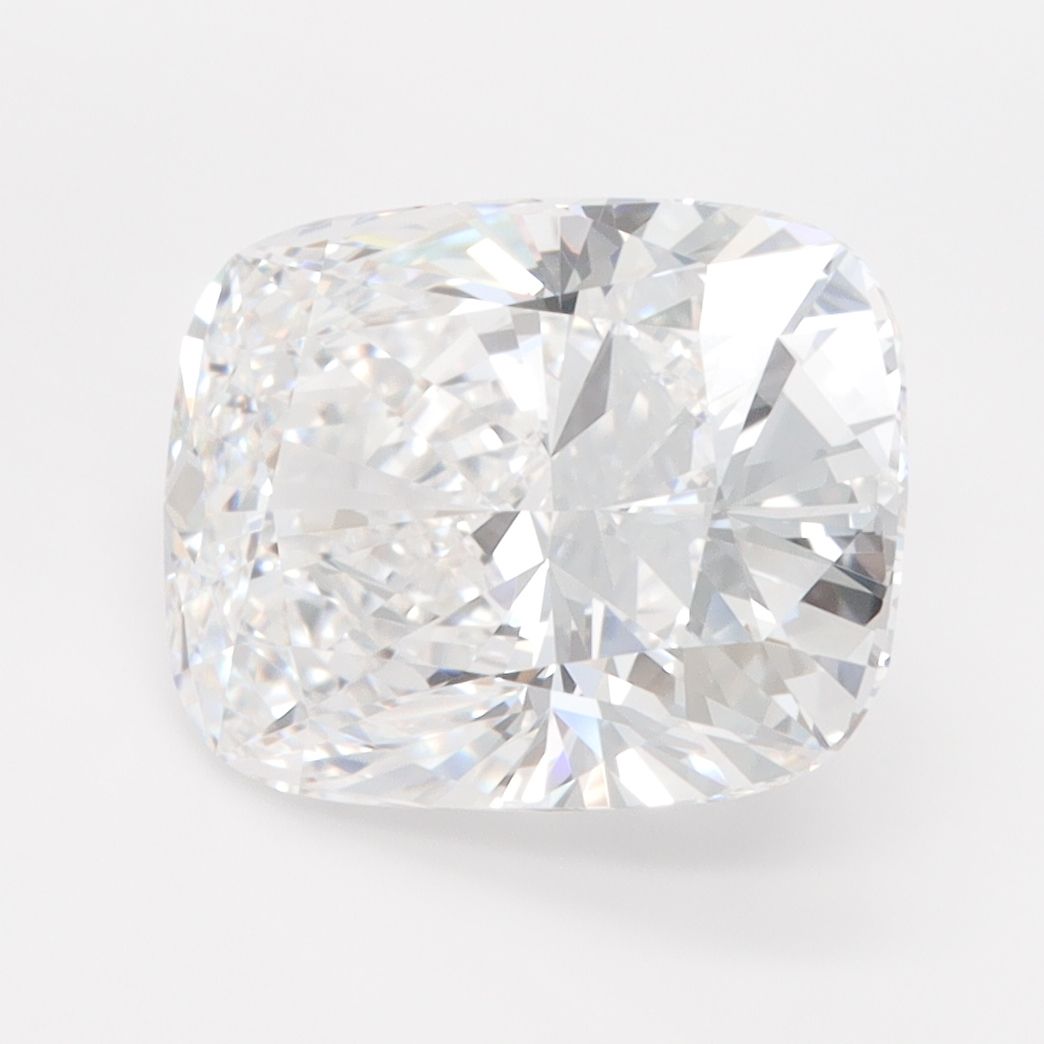 4.08-carat cushion diamond with E color, null cut, and VVS1 clarity.