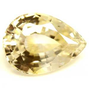 Szafir 1,17 ct, żółty, szlif gruszka