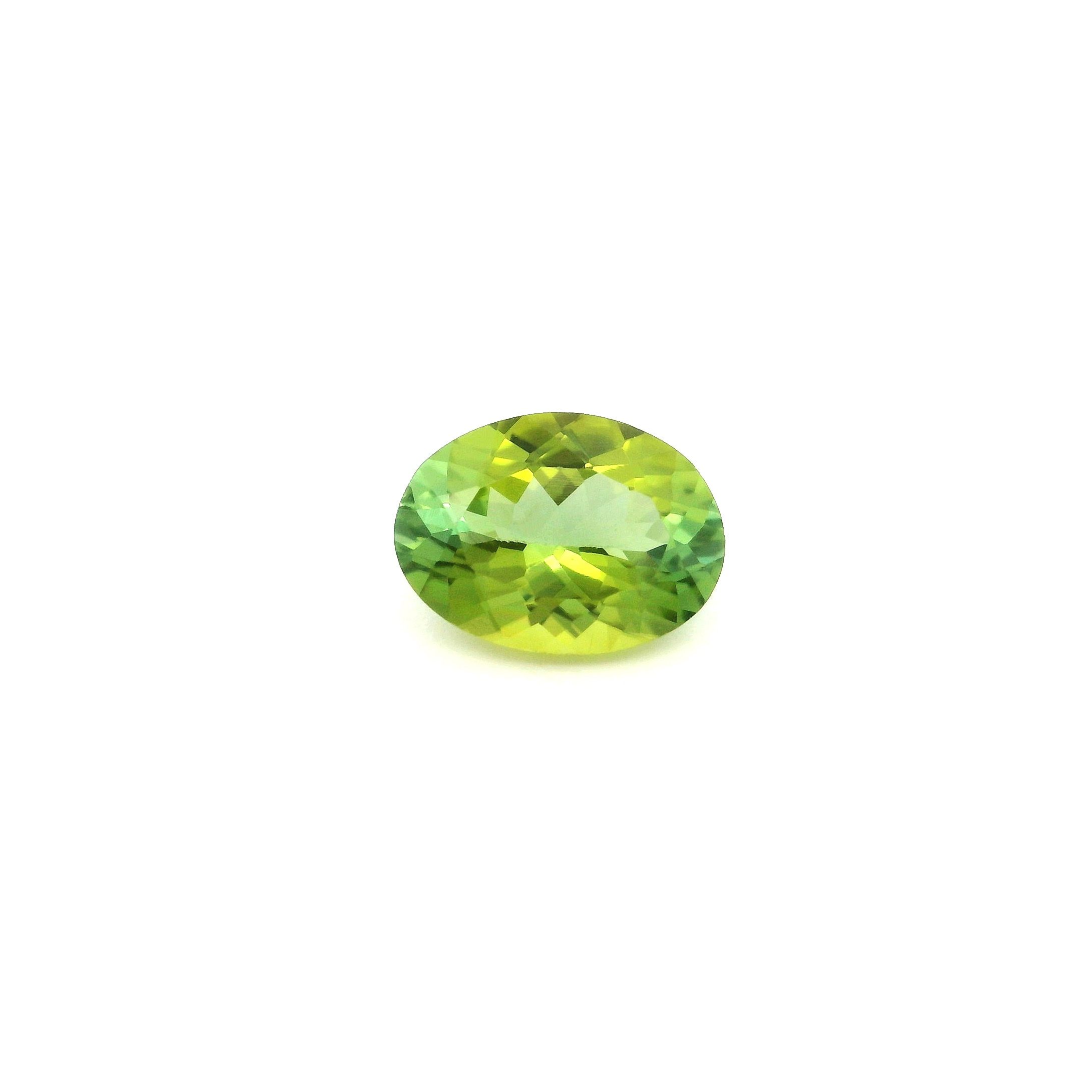 Turmalin 1,65 ct, zielony, szlif owalny