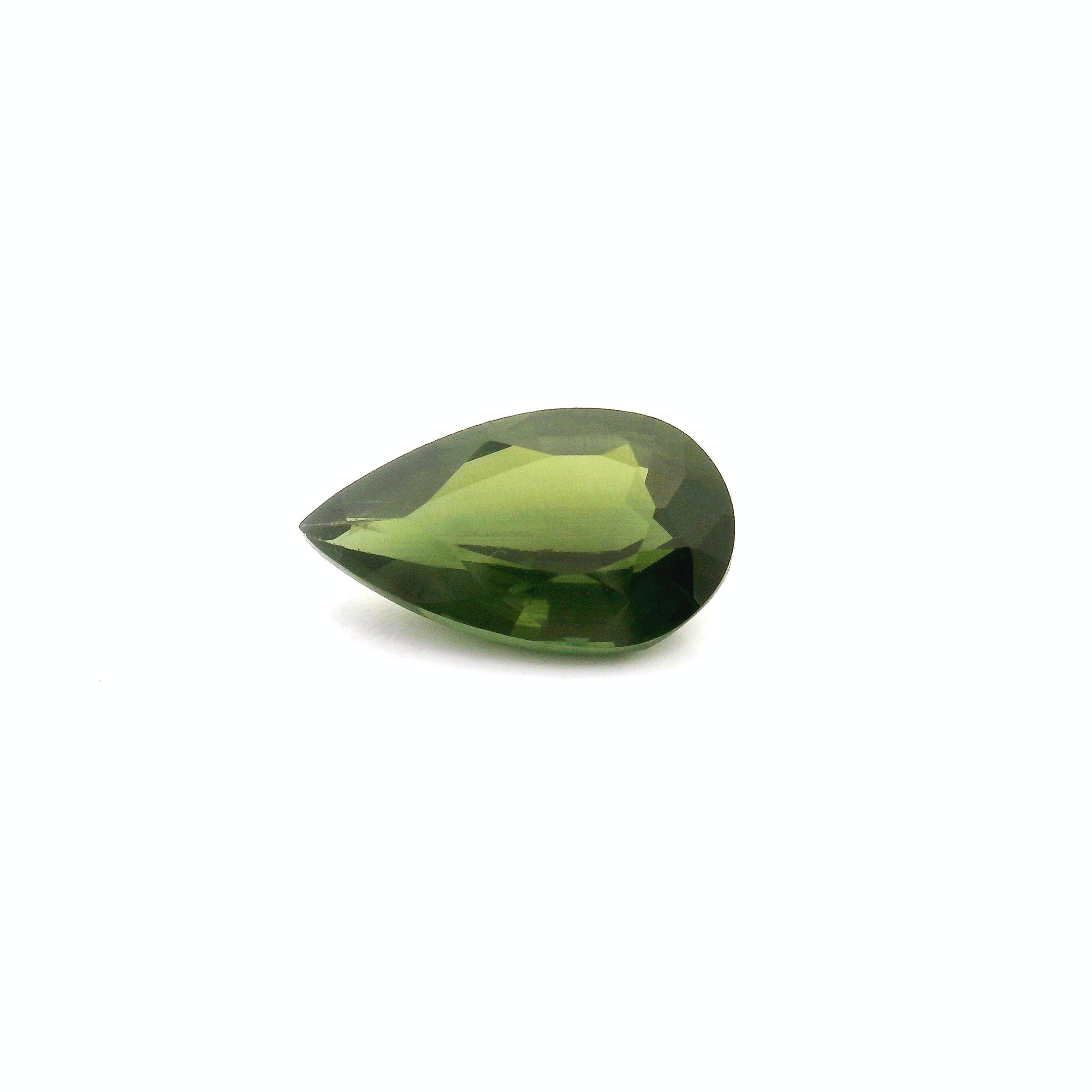 Szafir 1,16 ct, zielony, szlif gruszka