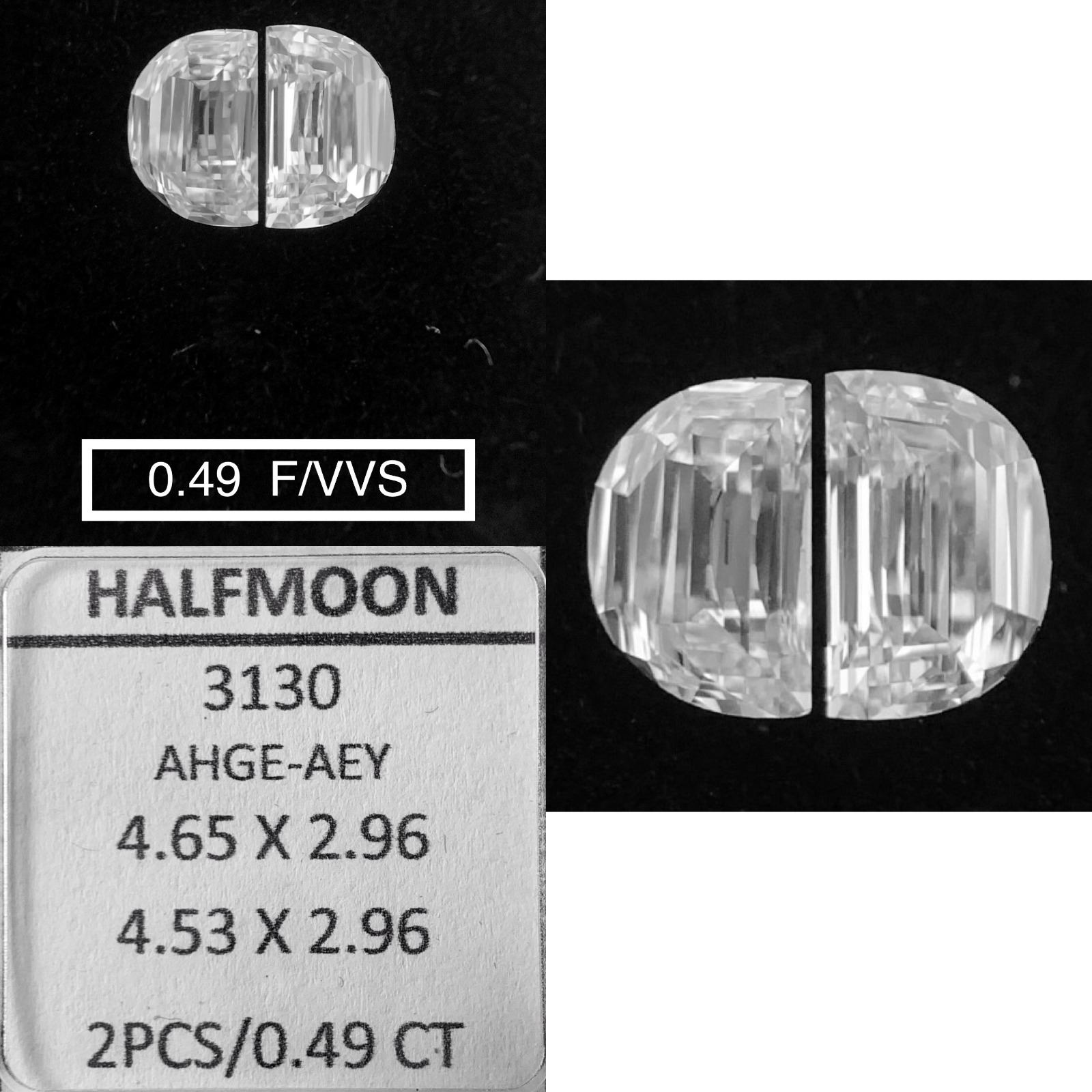 Prírodný diamant half moon,...