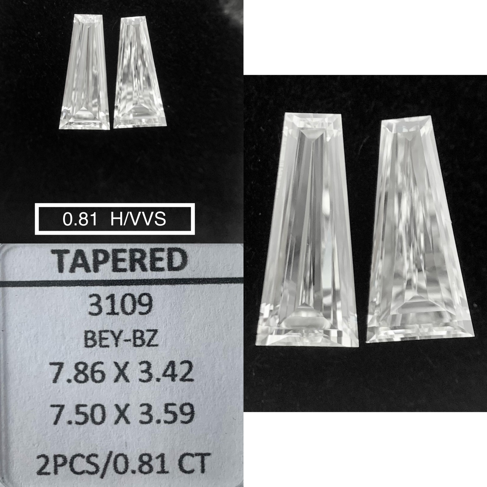 Prírodný diamant tapered...