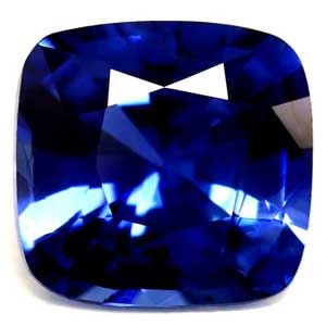 Szafir 1,00 ct, niebieski, szlif cushion