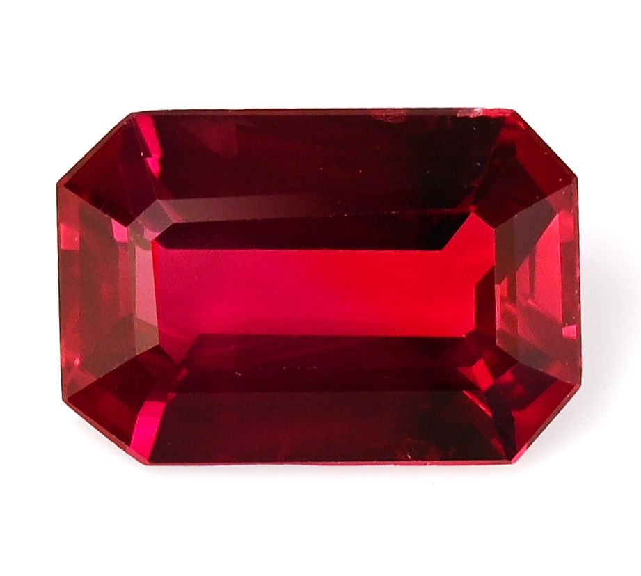 Rubin 1,00 ct, czerwony, szlif szmaragdowy