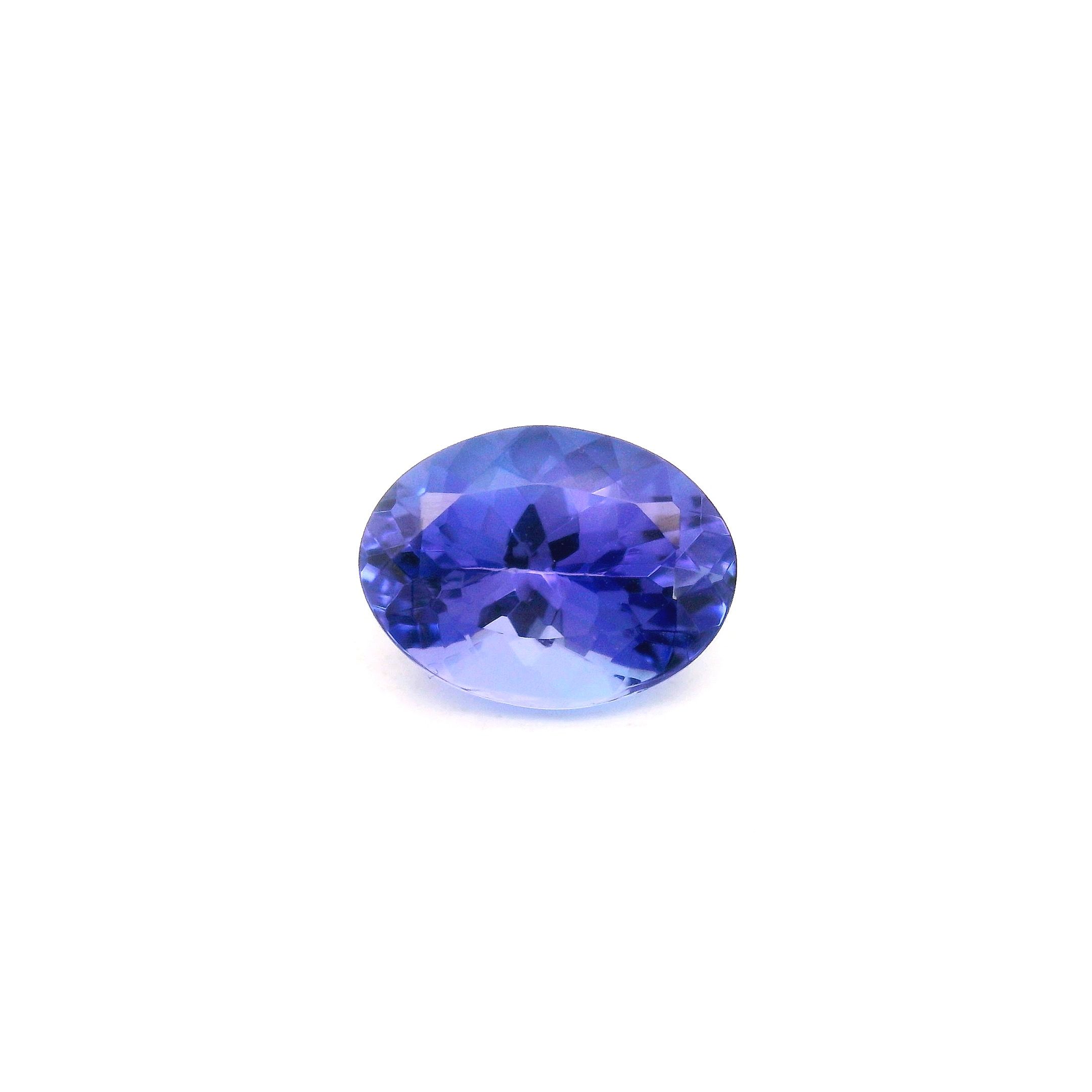Tanzanit 1,73 ct, niebieski, szlif owalny