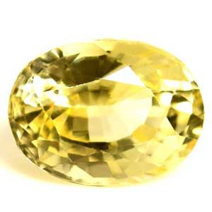 Szafir 1,20 ct, żółty, szlif owalny