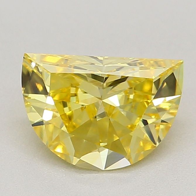 0.71 CT Fancy Vivid Yellow HALF MOON
