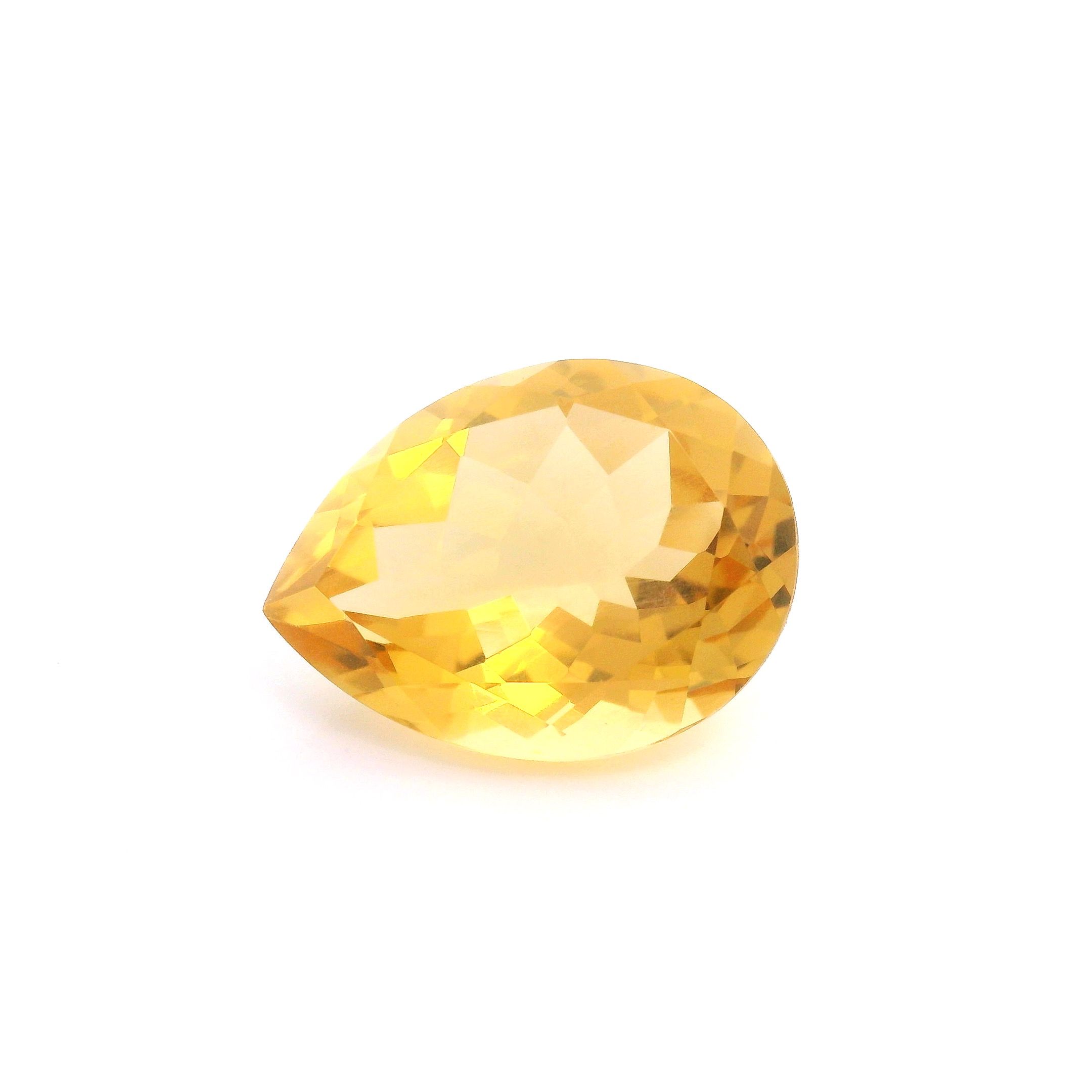 Cytryn 8,07 ct, żółty, szlif gruszka