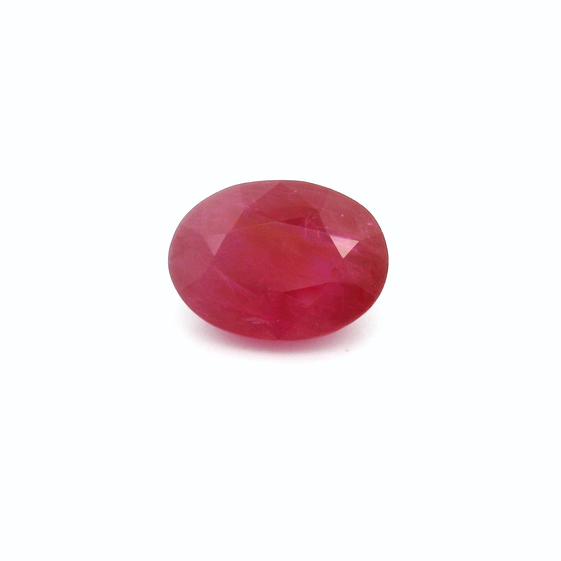 Rubin 3,07 ct, czerwony, szlif owalny