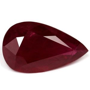 Rubin 4,16 ct, czerwony, szlif gruszka