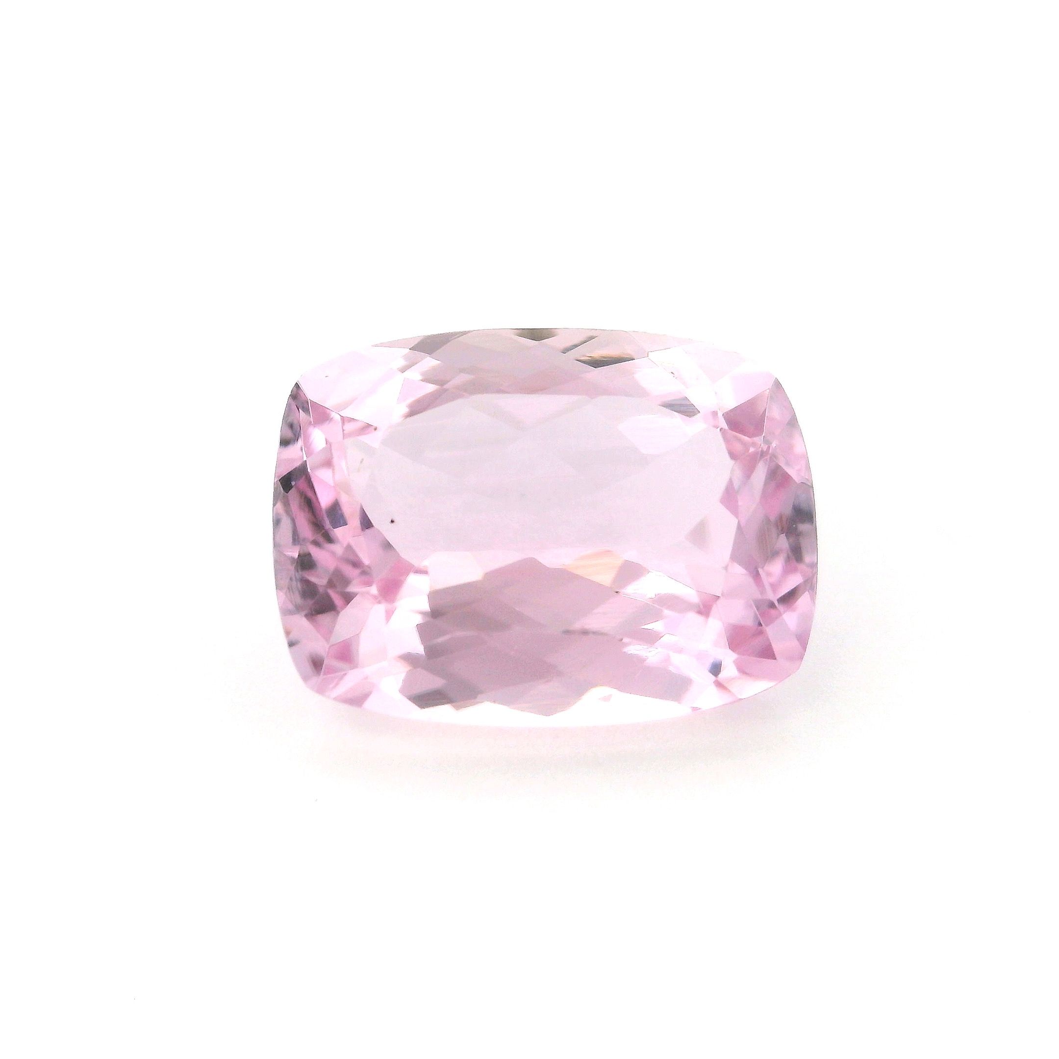 Kunzyt 11,59 ct, różowy, szlif cushion