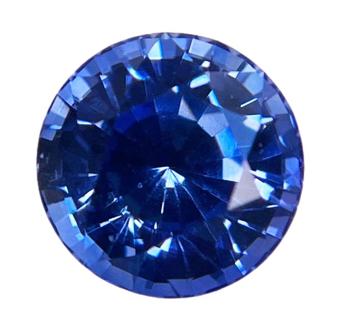 Szafir 3,85 ct, niebieski, szlif okrągły