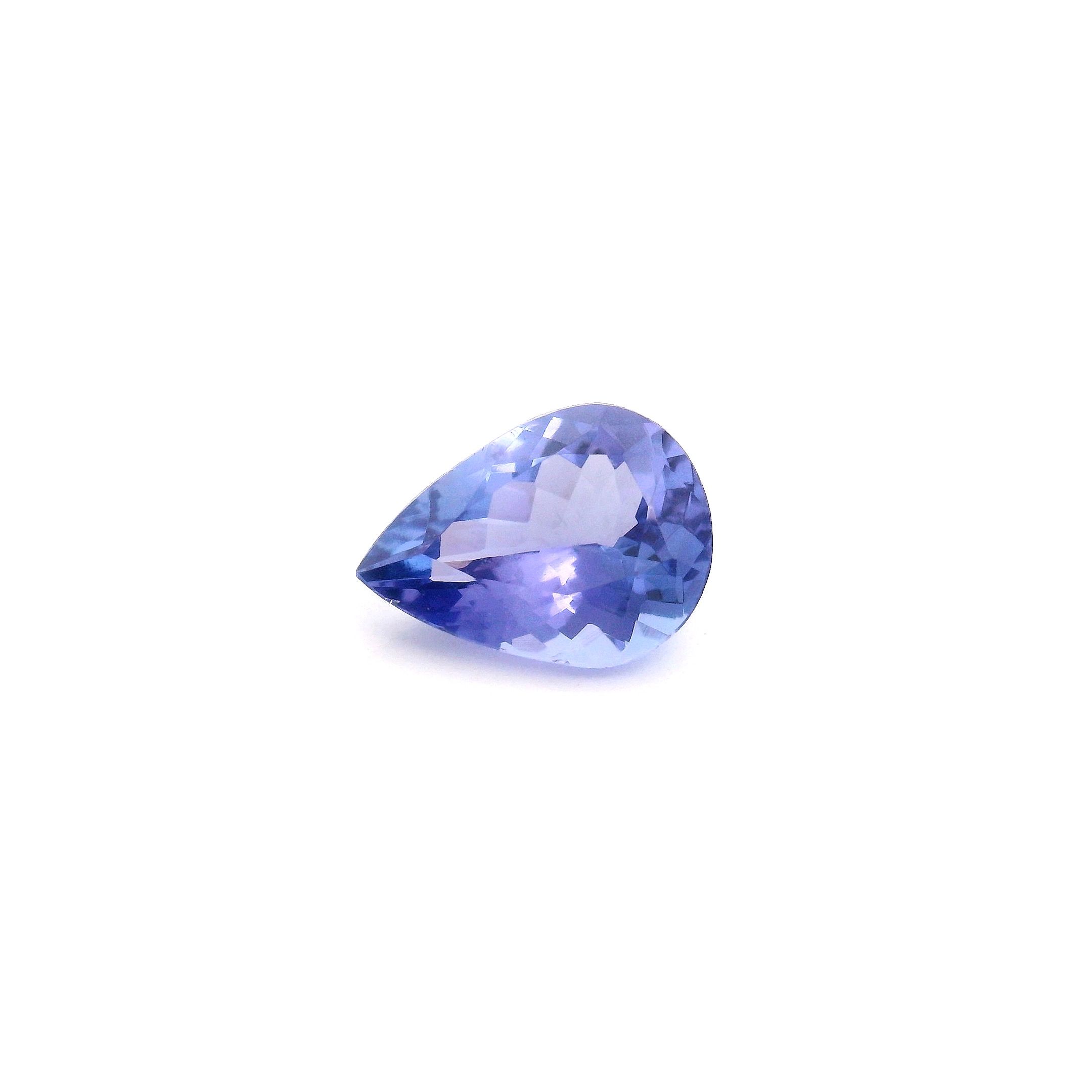 Tanzanit 1,11 ct, niebieski, szlif gruszka