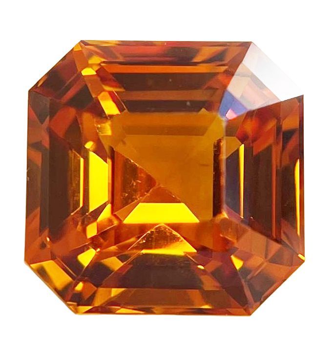 Szafir 6,54 ct, pomarańczowy, szlif szmaragdowy