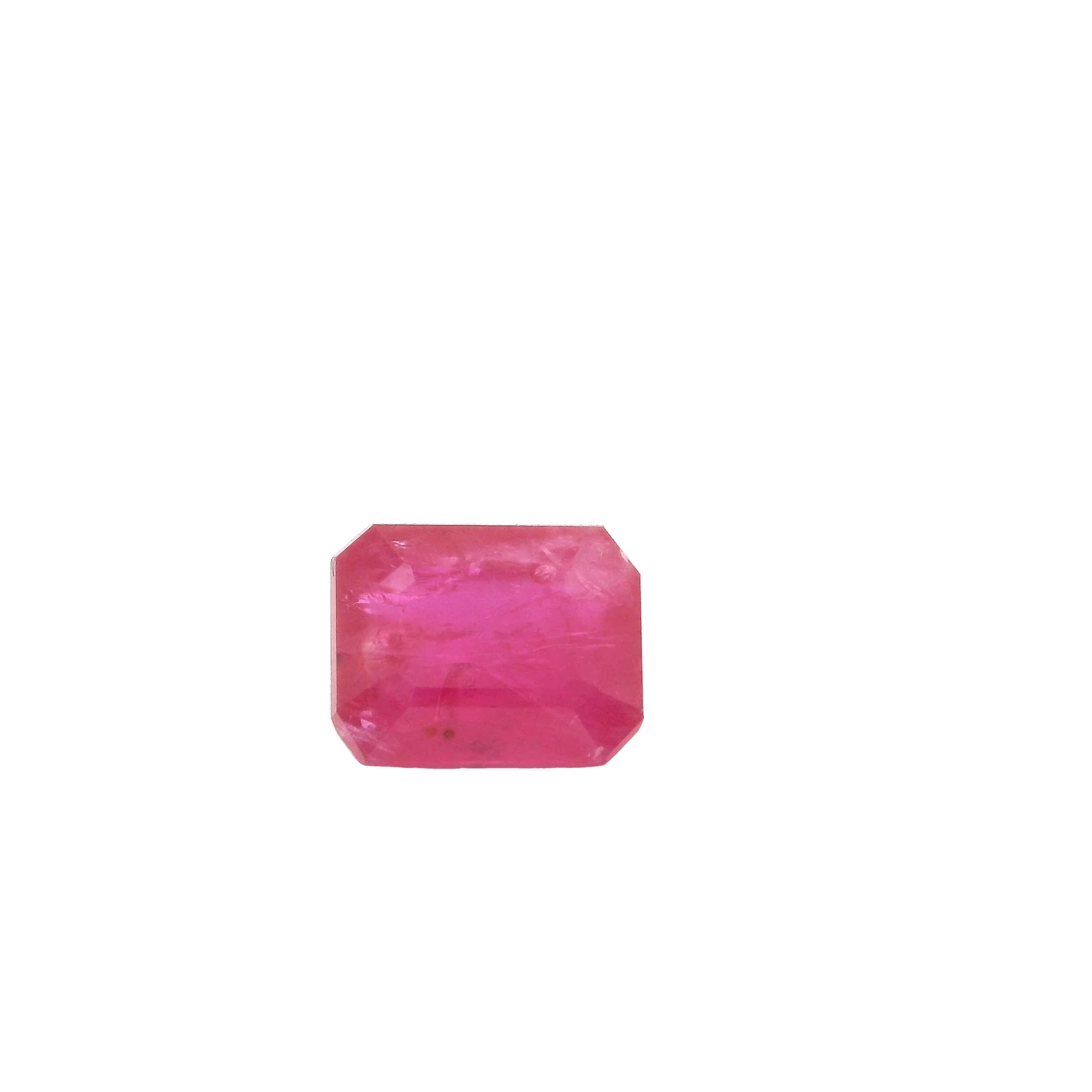 RUBY FACETED 2.07ct RED redish MI MOZAMBIQUE HEATED