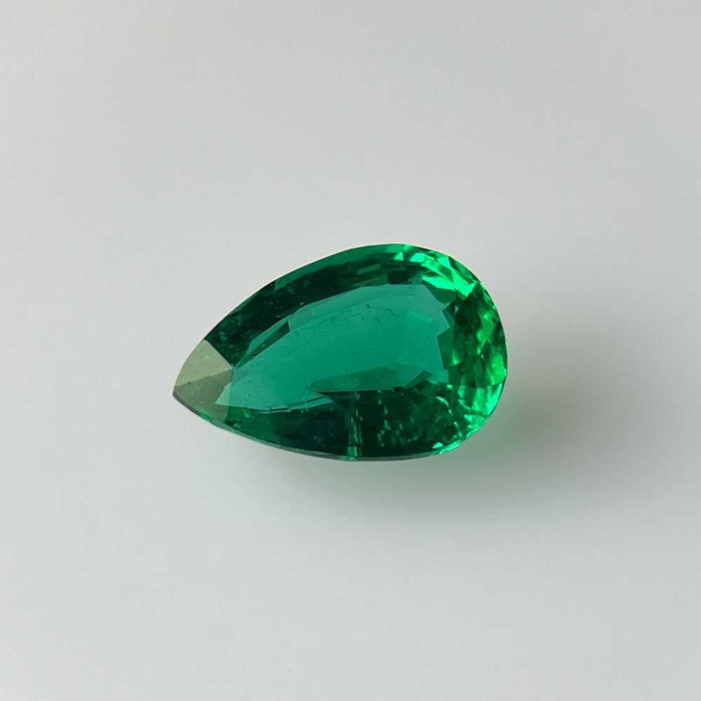 Szmaragd 5,13 ct, zielony, szlif gruszka