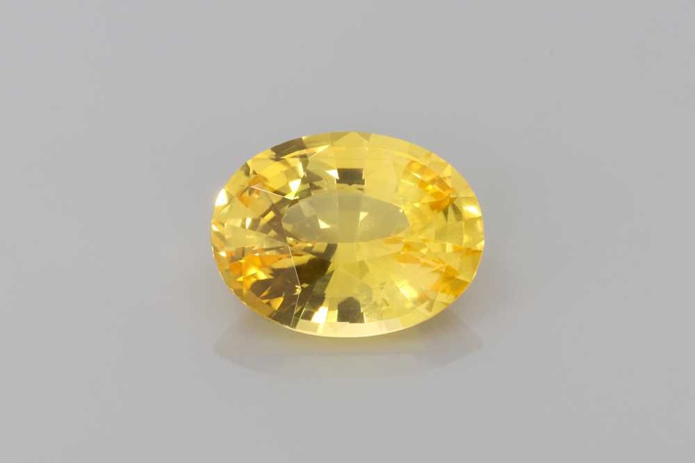 3.37 Carat Vivid Yellow Oval Sapphire