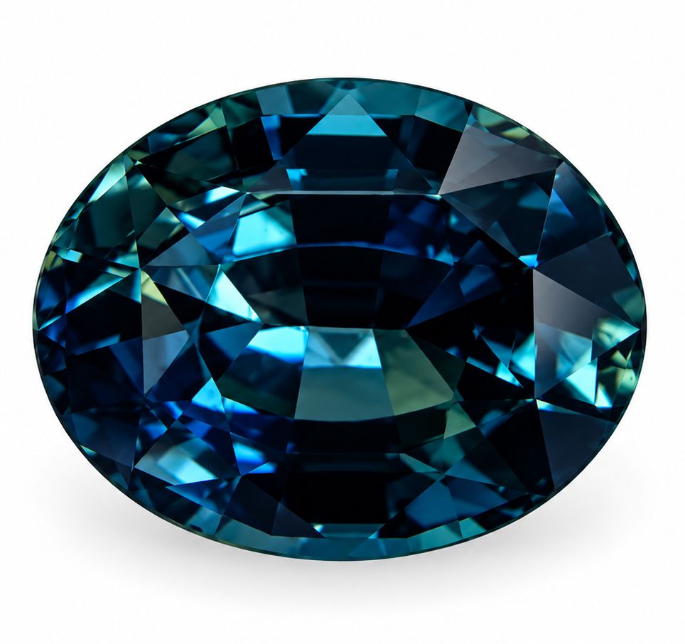 Szafir 2,14 ct, zielony, szlif owalny