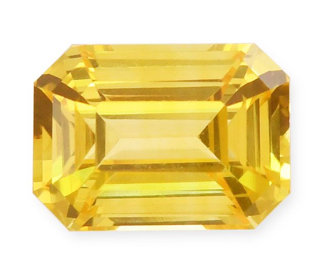 Szafir 3,54 ct, żółty, szlif szmaragdowy