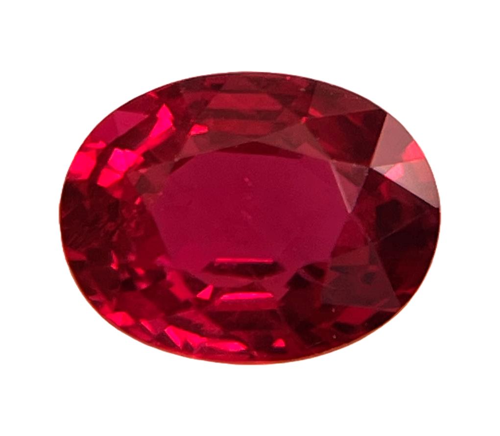 Rubin 1,42 ct, czerwony, szlif owalny