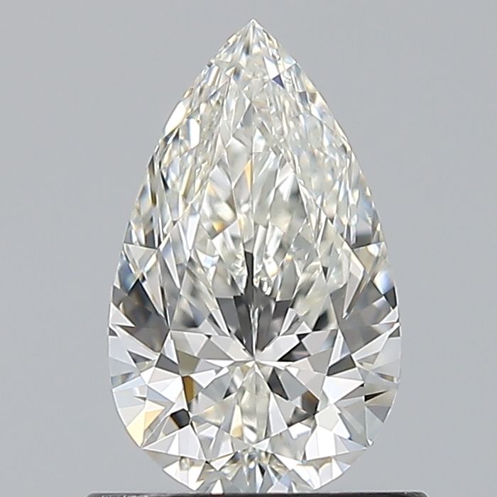 0.75-carat pear diamond with I color, null cut, and VVS2 clarity.