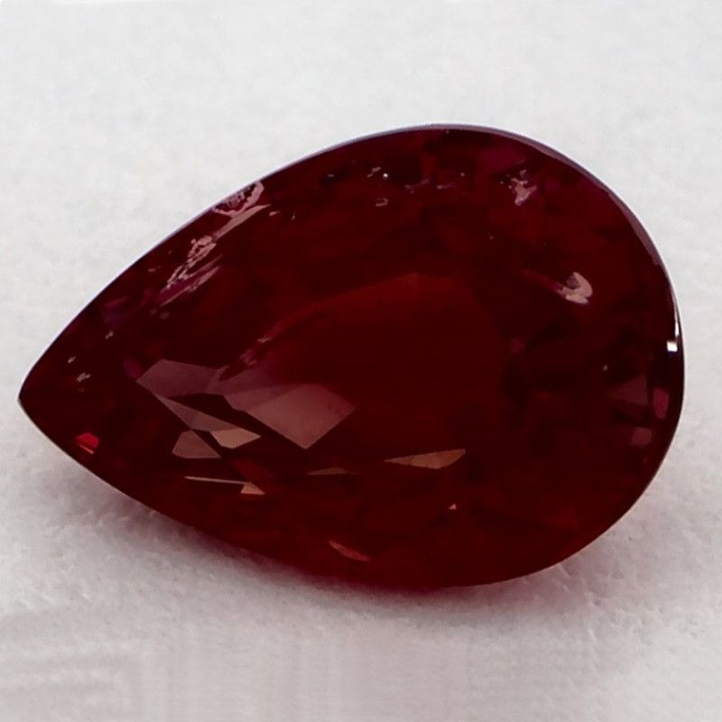 Rubin 1,25 ct, czerwony, szlif gruszka