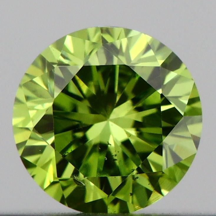 0.21 CT Fancy Vivid Green ROUND