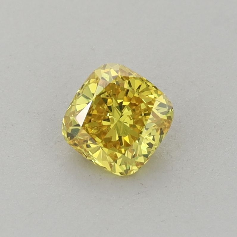 0.46 CT Fancy Vivid Yellow CUSHION BRILLIANT