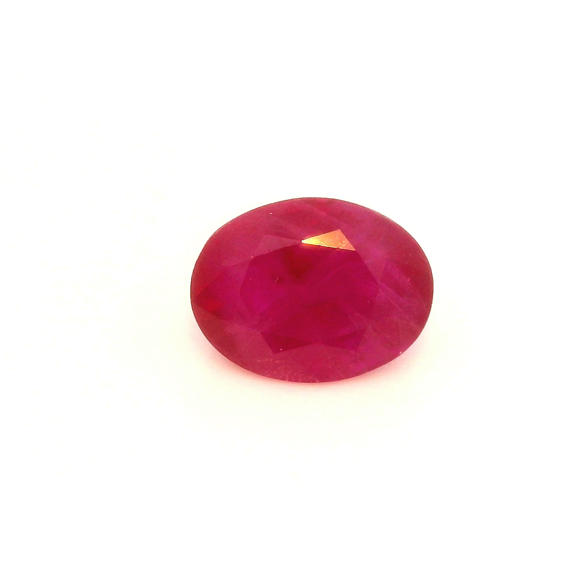 Rubin 1,41 ct, czerwony, szlif owalny