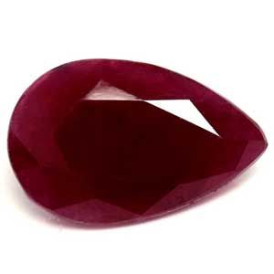 Rubin 2,91 ct, czerwony, szlif gruszka