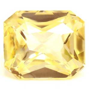 Szafir 1,79 ct, żółty, szlif szmaragdowy
