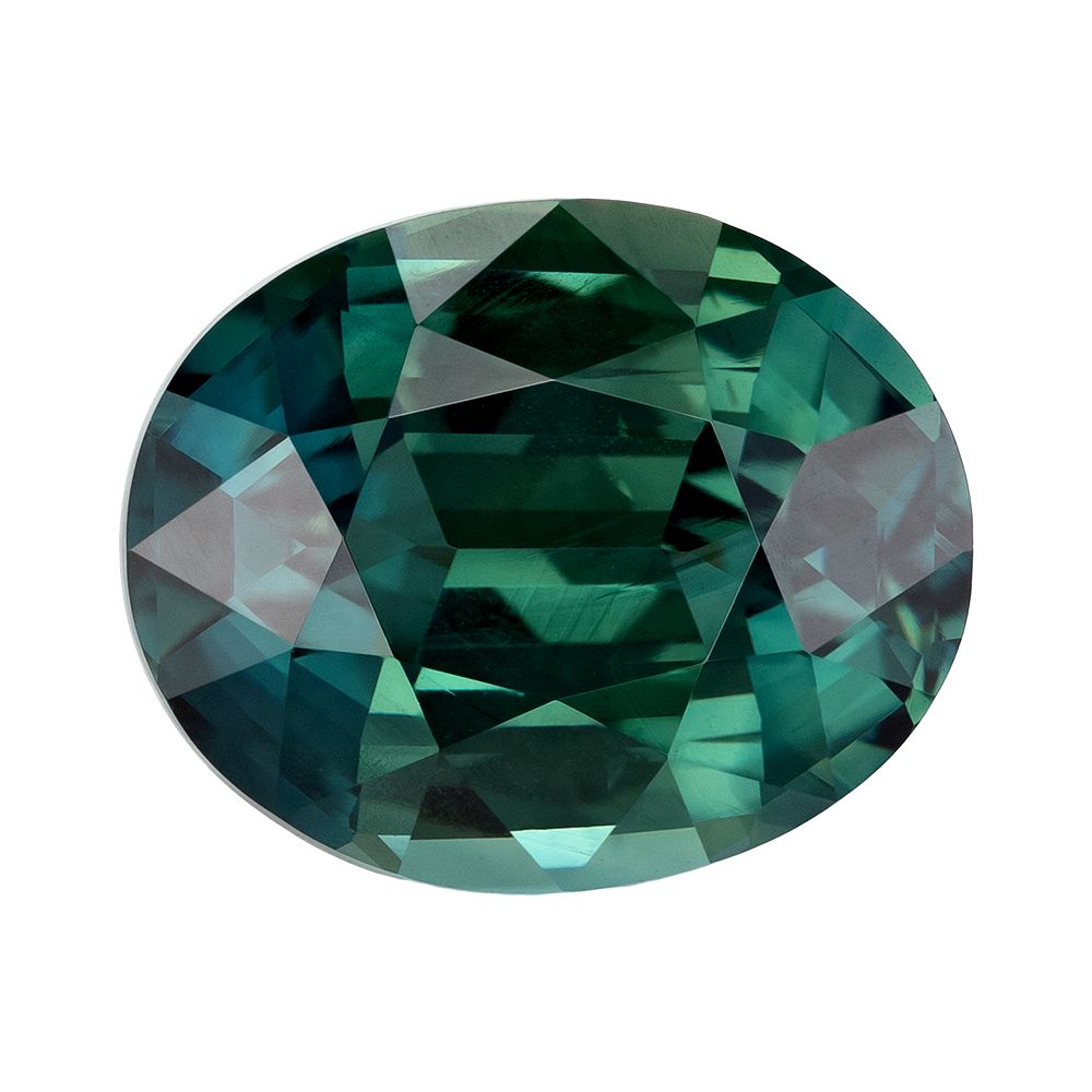 3.73 Carat Teal Oval Sapphire