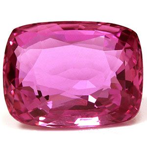 Szafir 3,10 ct, różowy, szlif cushion