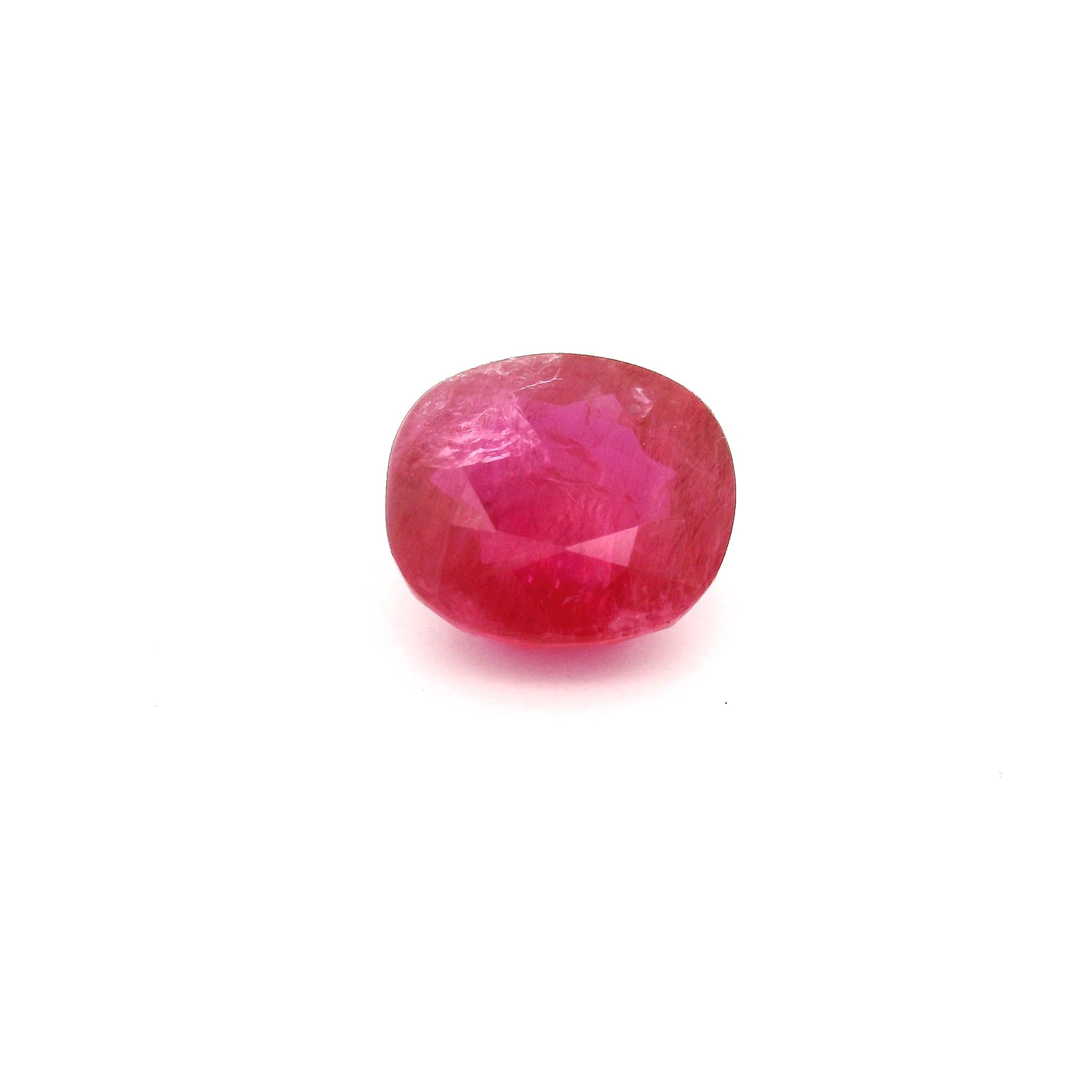Rubin 2,57 ct, czerwony, szlif cushion