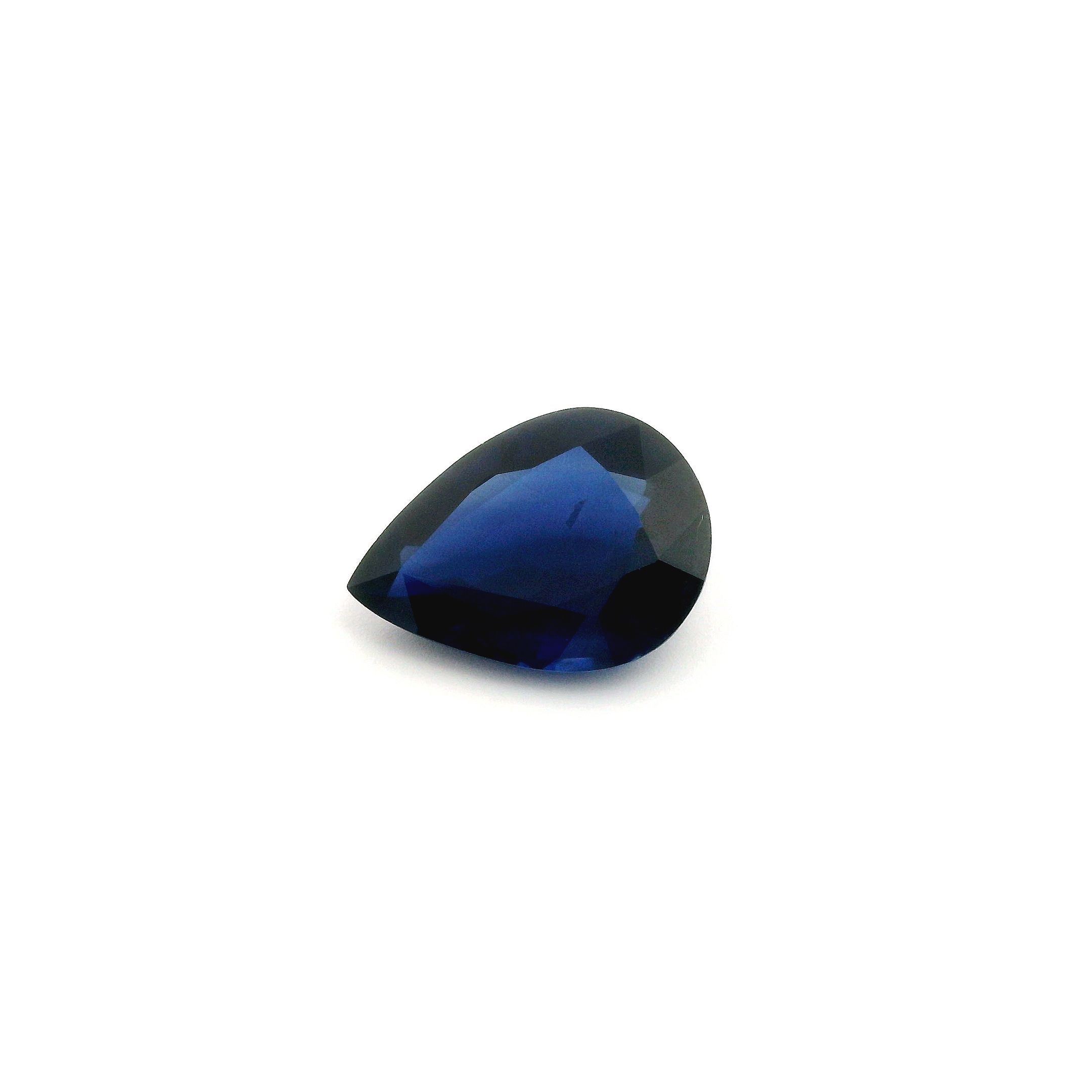 Szafir 4,76 ct, niebieski, szlif gruszka