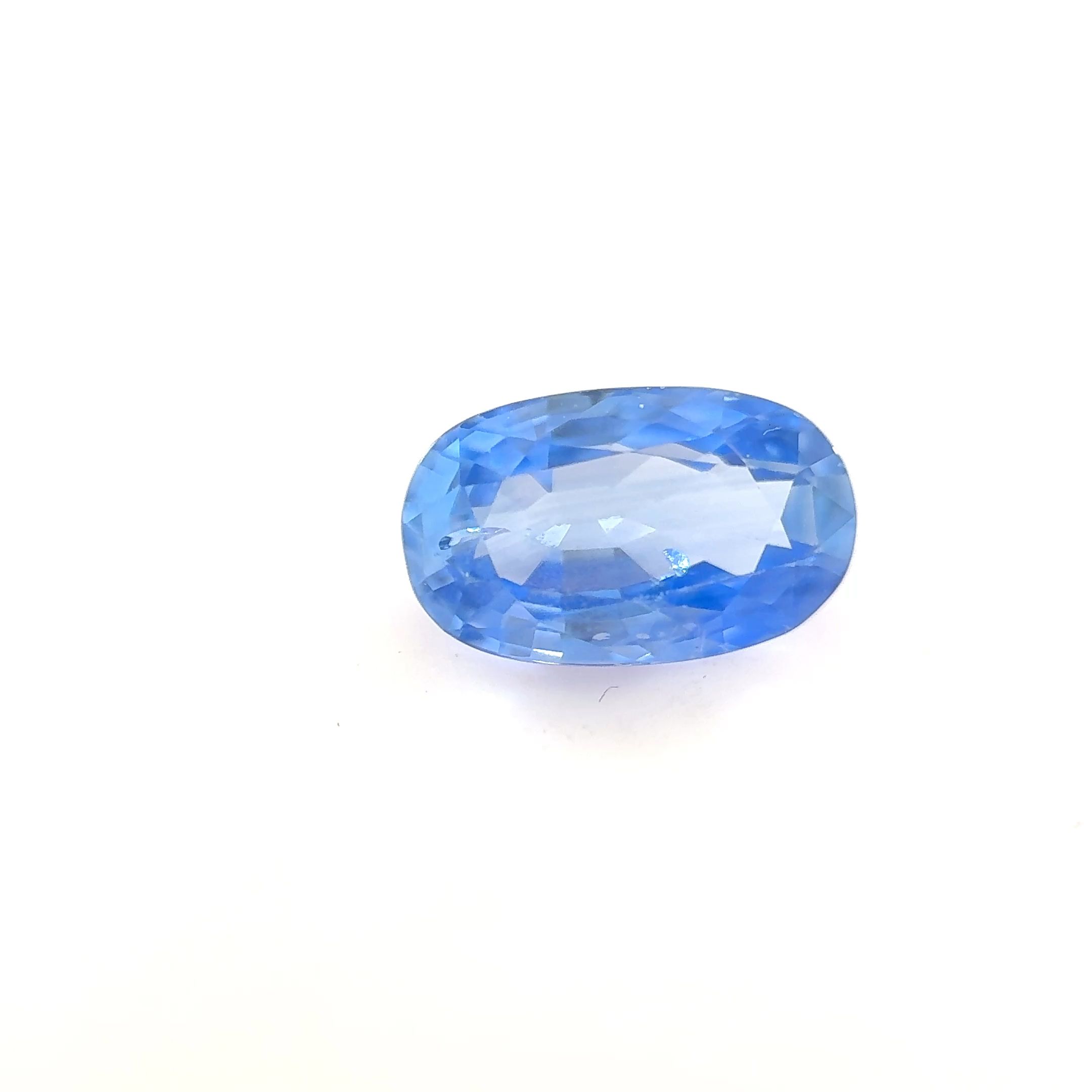 Szafir 1,08 ct, niebieski, szlif owalny