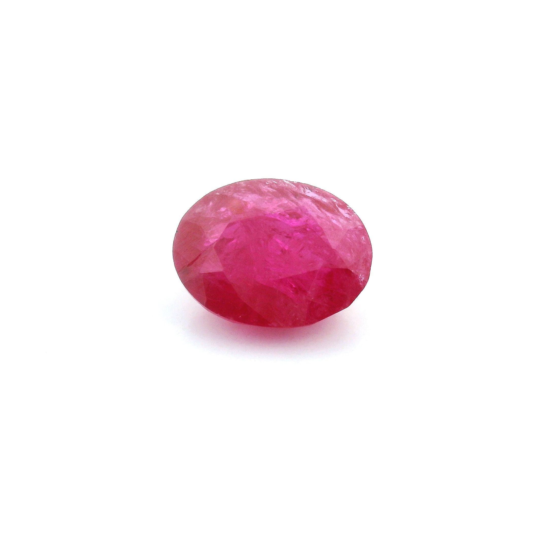 Rubin 2,84 ct, czerwony, szlif owalny