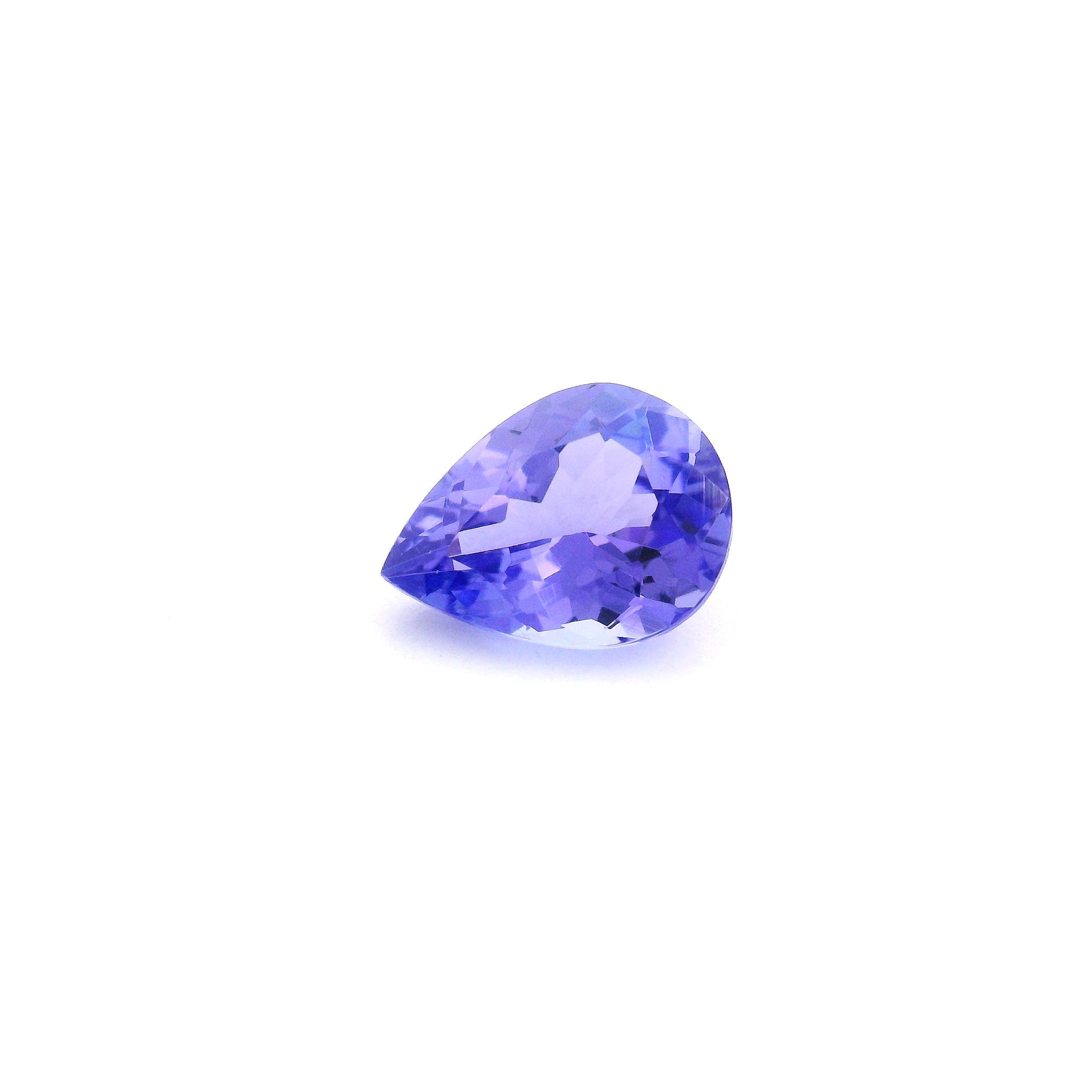Tanzanit 1,08 ct, niebieski, szlif gruszka