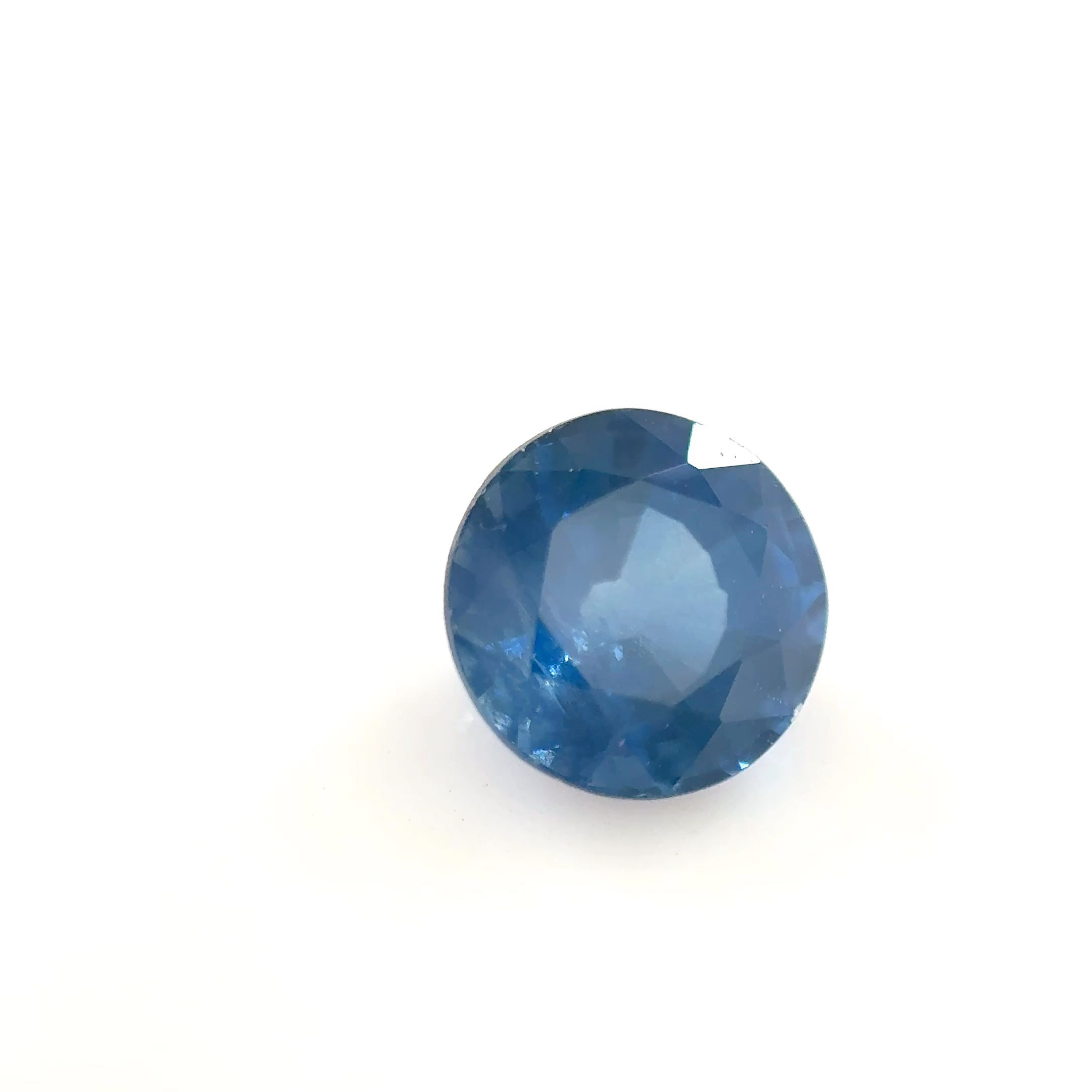 Szafir 1,00 ct, niebieski, szlif okrągły