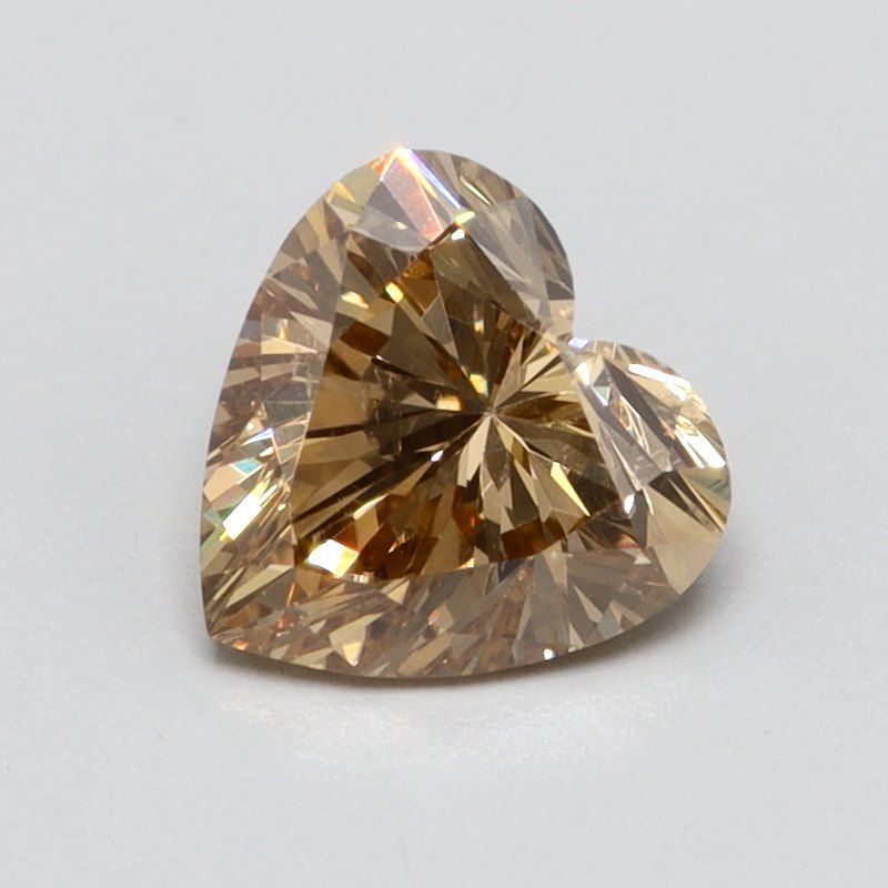 0.43 CT Fancy Vivid Brownish Brown HEART