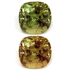 Aleksandryt 2,17 ct, zielony, szlif cushion